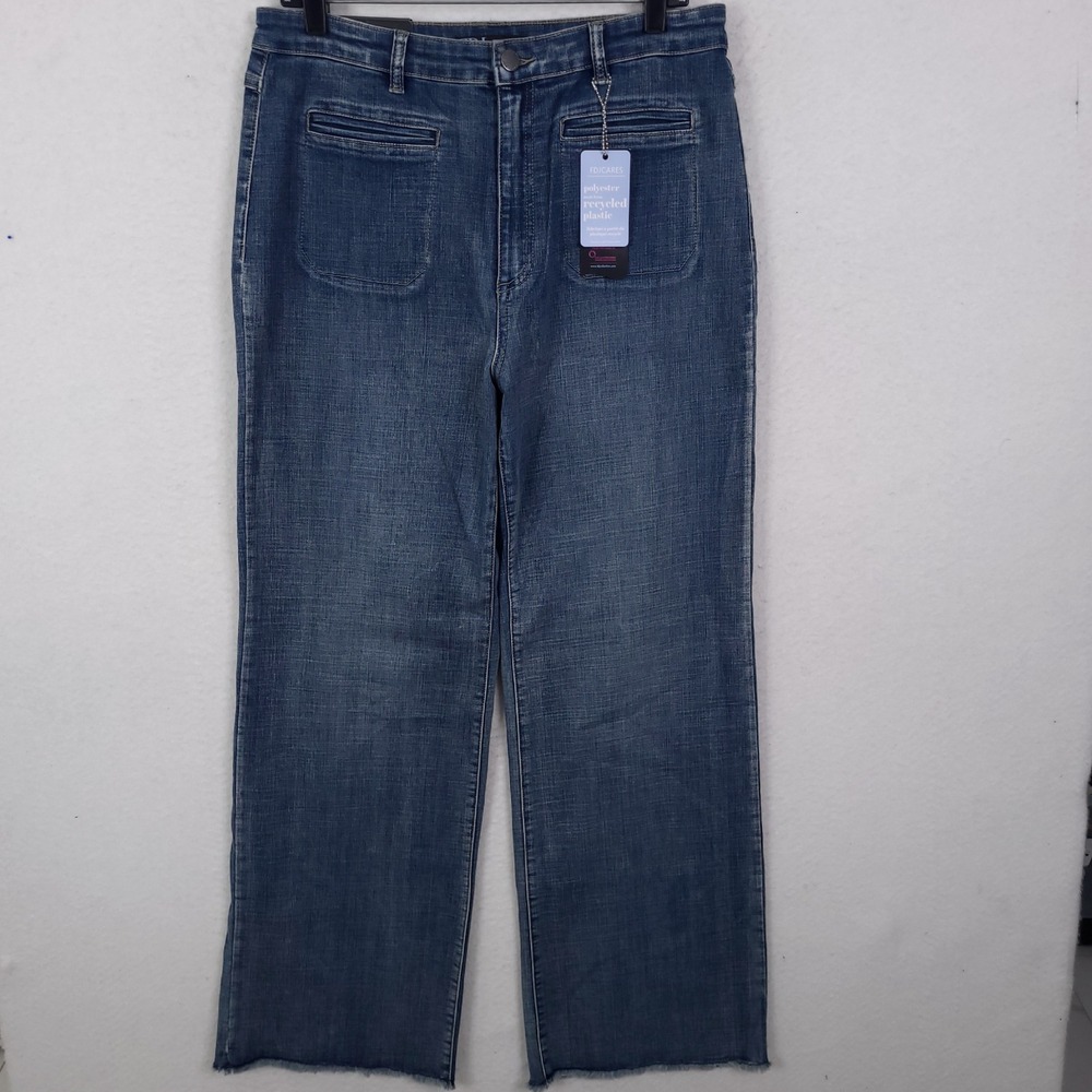 FDJ Jeans Suzanne French Dressing Womens 10 Blue Wide Leg High Rise Sustainable